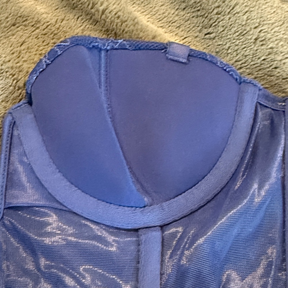 Victoria Secret Dream Angles Elegant Blue Lace Bustier Bra 30A - Picture 6 of 7